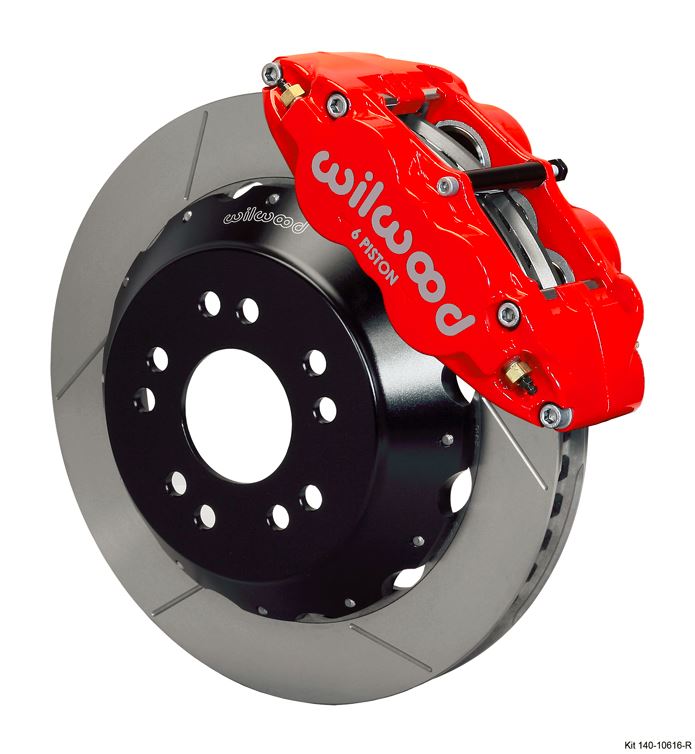 Wilwood - Forged Narrow Superlite 6R Big Brake Front Slotted Disc Brake Kit (Hat) (Red Calipers)