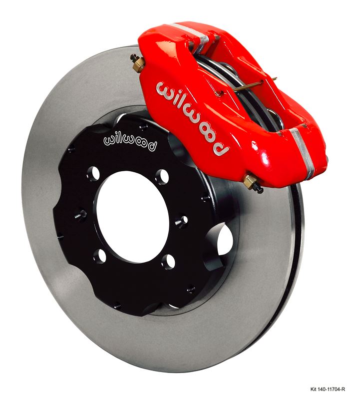 Wilwood - Forged Dynalite Big Brake Front Undrilled Disc Brake Kit (Hat) (Red Calipers)