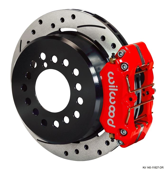 Wilwood - Dynapro Low-Profile Rear Parking Slotted & Drilled Disc Brake Kit (Red Calipers)