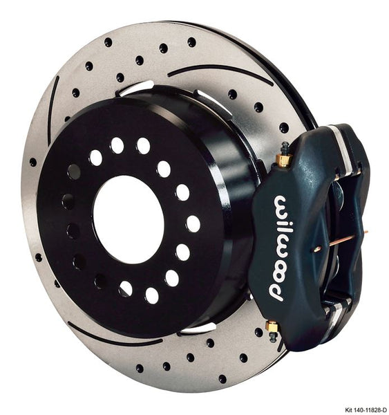 Wilwood - Forged Dynalite Rear Parking Slotted & Drilled Disc Brake Kit (Black Calipers)