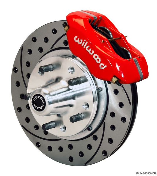 Wilwood - Forged Dynalite Pro Series Front Slotted & Drilled Disc Brake Kit (Red Calipers)