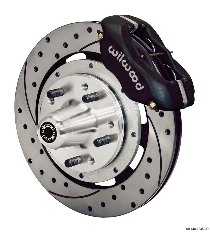 Wilwood - Forged Dynalite Big Front Slotted & Drilled Disc Brake Kit (Hub) (Black Calipers)