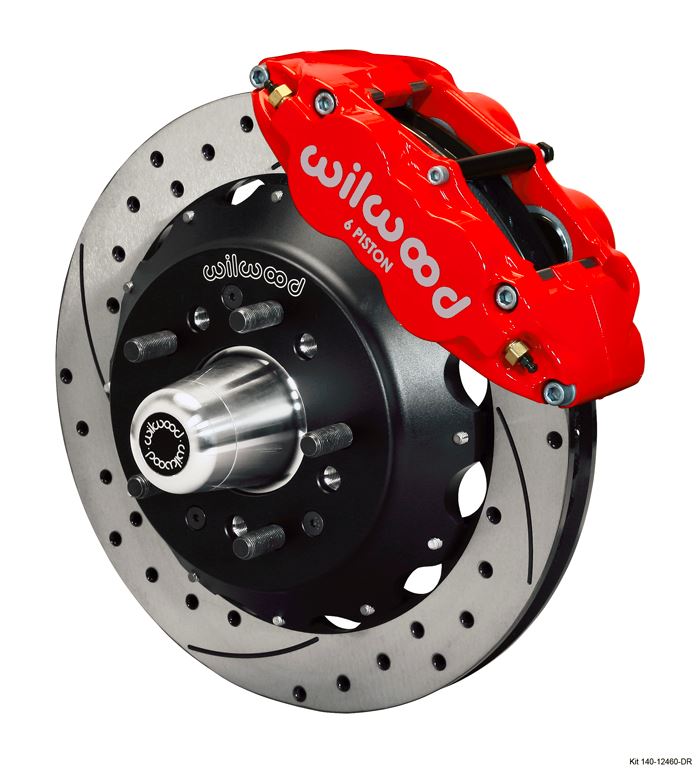 Wilwood - Forged Narrow Superlite 6R Big Brake Front Slotted & Drilled Disc Brake Kit (Hub) (Red Calipers)