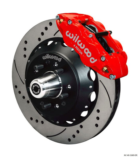 Wilwood - Forged Narrow Superlite 6R Brake Front Slotted & Drilled Disc Brake Kit (Hub) (Red Calipers)