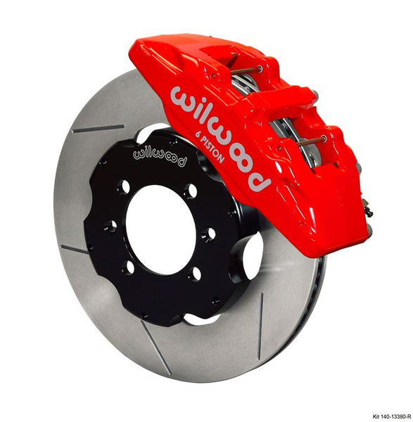 Wilwood - Forged Dynapro 6 Big Brake Front Slotted Disc Brake Kit (Hat) (Red Calipers)