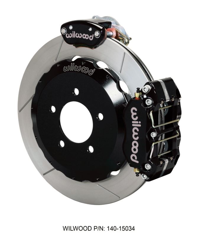 Wilwood - Dynapro Radial-MC4 Rear Parking Slotted Disc Brake Kit (Black Caliper w/Lines & Cables)