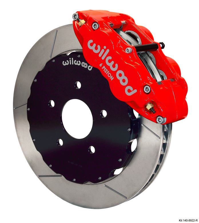 Wilwood - Forged Narrow Superlite 6R Big Brake Front Slotted Disc Brake Kit (Hat) Red Calipers